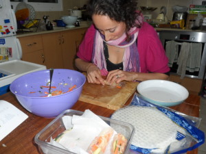 Making Spring Rolls